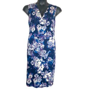 Womens Snap Floral print A line midi dress Size 2X